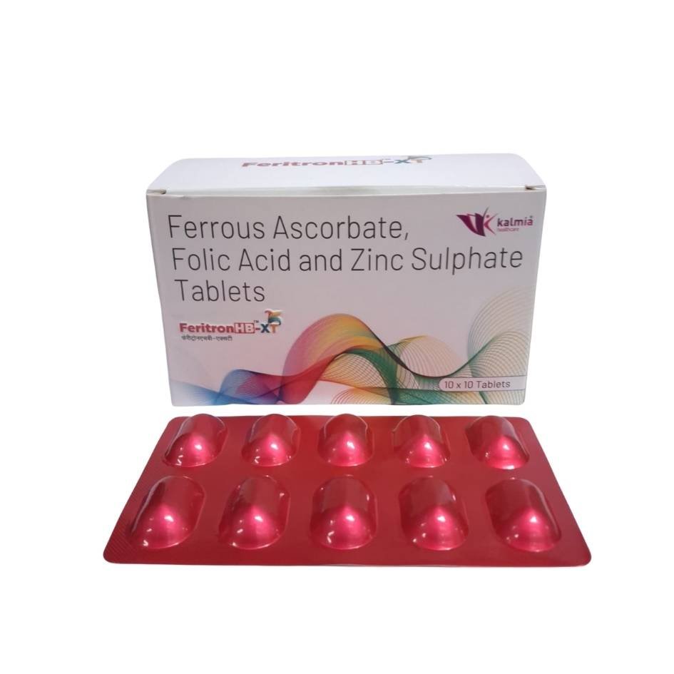 Ferrous Ascorbate 100mg + Folic Acid 1.5mg + Zinc 22.5mg Tab